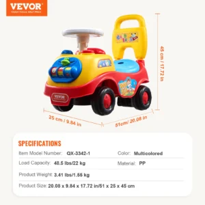 SucceBuy Toddler Ride On Push Car Sit to Stand Kids Ride On Toy Car W/ Music Steering Wheel   Seat Storage for Toddlers Ages 1-3