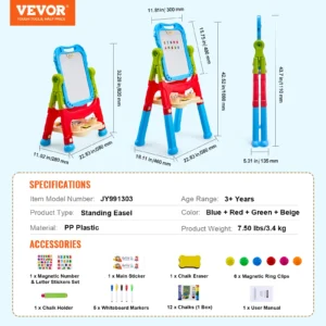 Children Magnetic Drawing Board with Chalkboard Art Easel WordPad Baby Color Graffiti Drawing Toys Gift for Kids Toy