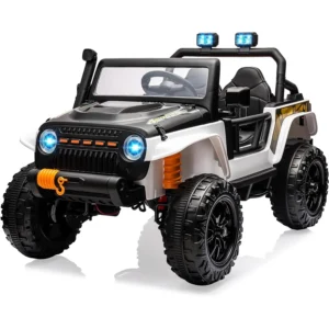 24V 2 Seater Ride On Car for Kids Electric Truck with Remote Control Ride on Truck w/ 4-Wheeler Suspension 4WD Battery Powered