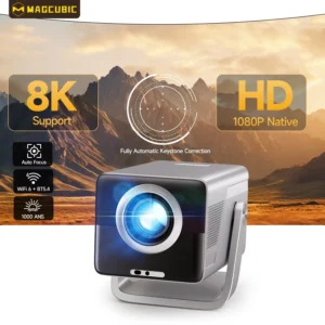 Magcubic 8K Support HD 1080P 1000ANSI X7 Projector With 5W Speaker Android 14 WiFi6 BT5.4 Outdoor Video Home Theater Projector