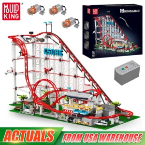 The Motorized Roller Coaster Building Block Assembly Technical Rolle Coaster Brick Toys Kids Christmas Gift