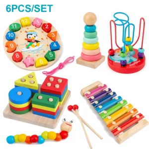 Montessori Wooden Toys for Babies Boy Girl Gift Baby Development Games Wood Puzzle for Kids Educational Learning Toy