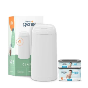 Classic Diaper Pail Gift Set with Odor Control and Extra Refills, Holds 1245 Newborn Diapers, Baby Registry Essential